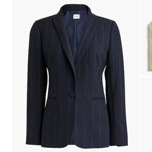 Petite one-button blazerJ.Crew Factory Navy White Stripe